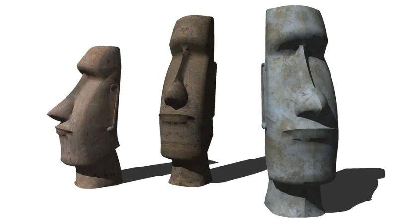 人脸石像小品su模型