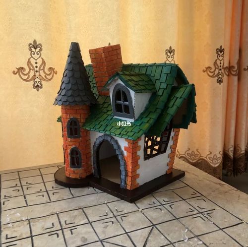 利用纸板壳子手工制作的模型童话小屋_手工制作_童话故事_diy_diy手工