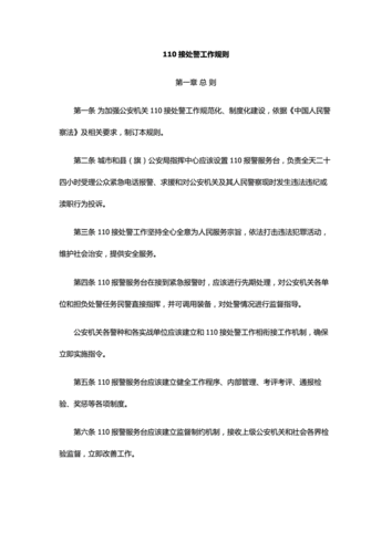 110接处警工作指导规则doc10页