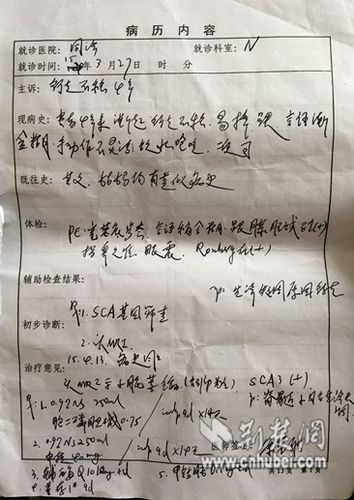 武汉同济医院就诊病历