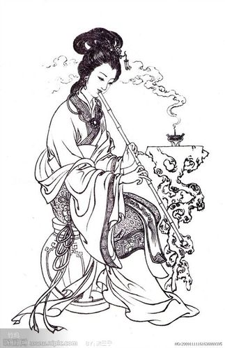 a古代人物白描工笔画