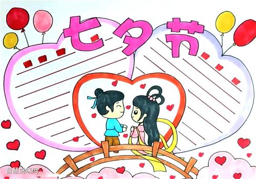 8张漂亮的七夕节手抄报版面设计图