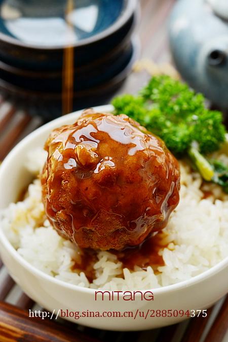 狮子头捞饭的做法