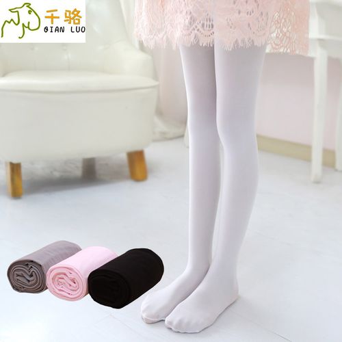 女童舞蹈袜春秋薄款白色丝袜儿童连裤袜宝宝打底袜长筒袜跳舞袜子