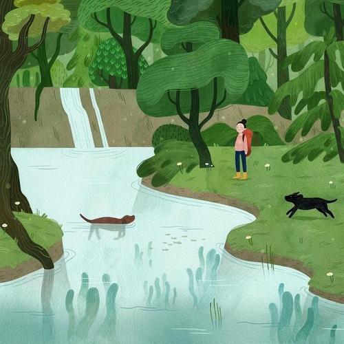 一组清新绿色插画作品丨by vivian mineker