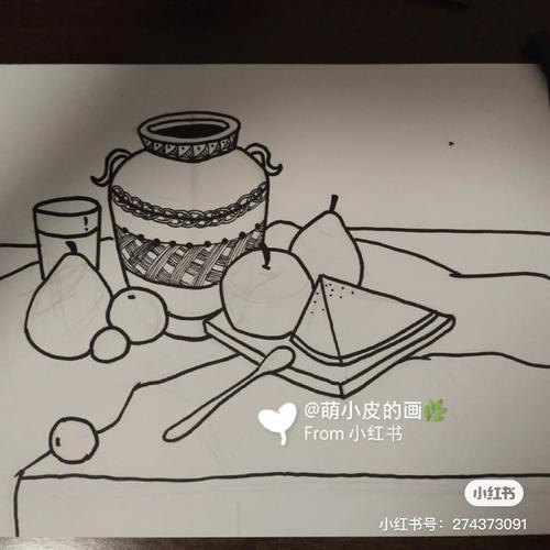 线描写生静物