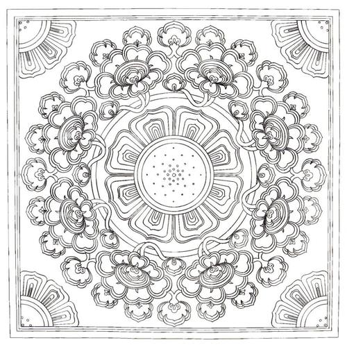 敦煌藻井圆光绘色双用明信片:一花一净土