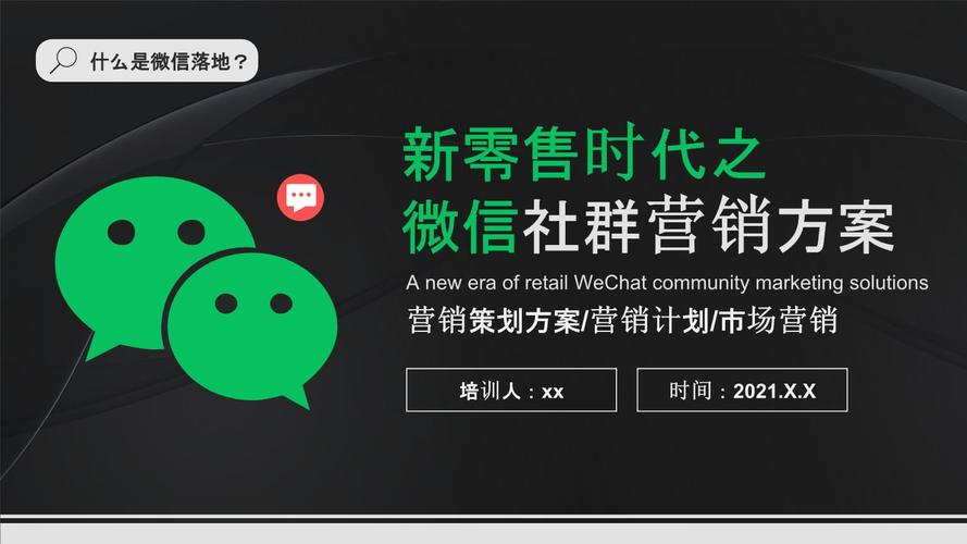 黑色微信落地新零售时代之微信社群营销方案.pptx 26页