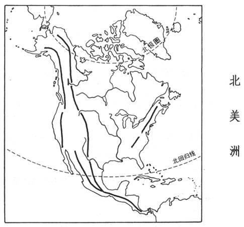 北美洲空白地图