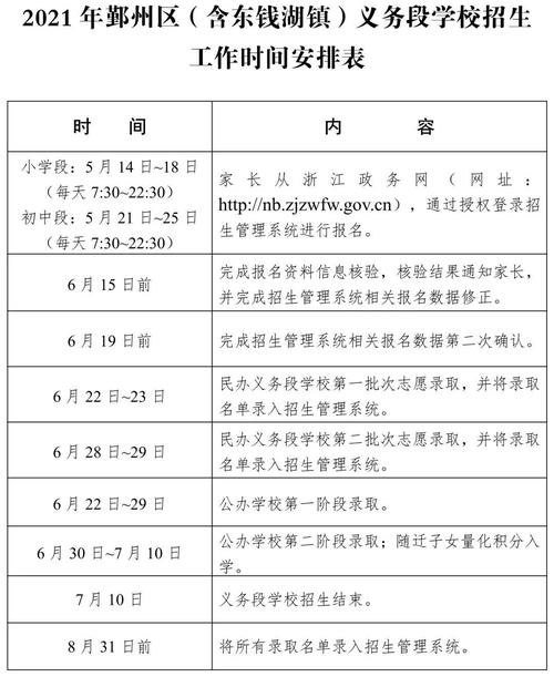 2021年下应街道中小学招生公告