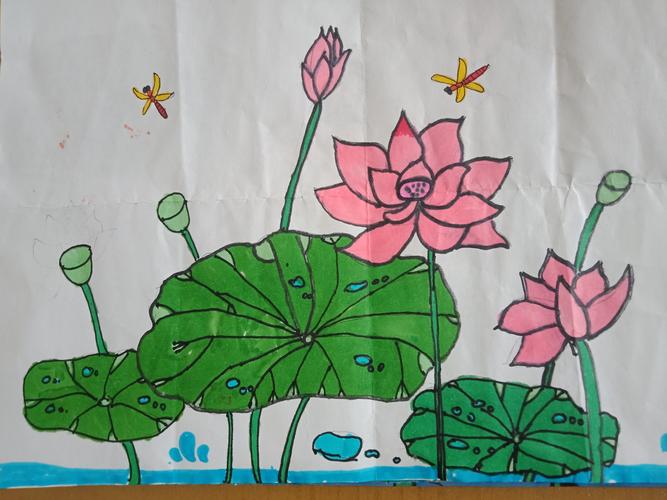 四年级美术课堂《美丽的荷塘》作品展播