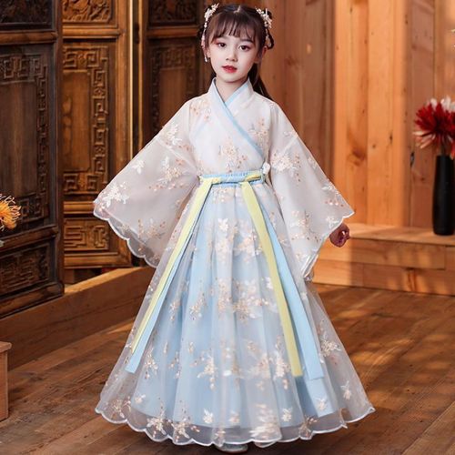 女童公主汉服洋气宝宝童装儿童910岁秋装连衣裙休闲运动套装