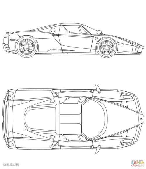 法拉利汽车线稿图片法拉利超级跑车小汽车简笔画福特探险者线稿图片你