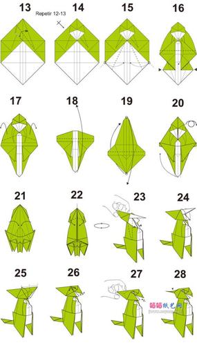 fmatheus的手工折纸鹦鹉折法图谱教程简单立体鹦鹉的折法