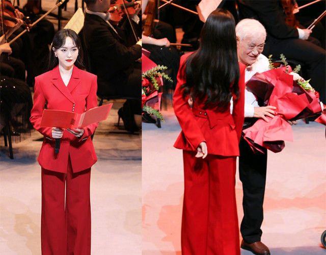 赞一下唐嫣的红色西装造型,美艳大方尽显御姐气质,大长腿很惹眼