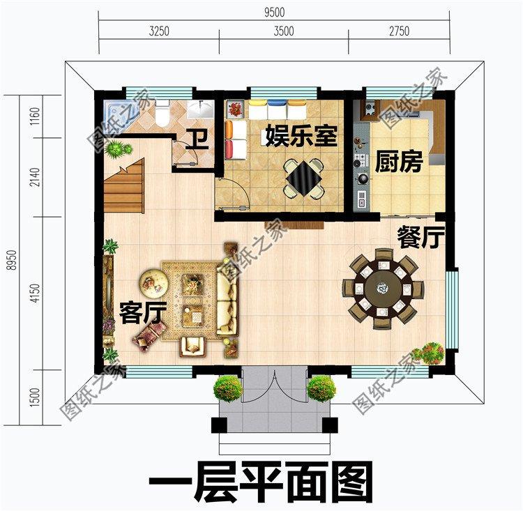 80平农村房屋设计图,小户型自建房三层别墅推荐