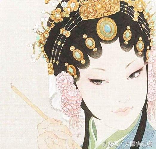 周雪京剧工笔画欣赏之美人记