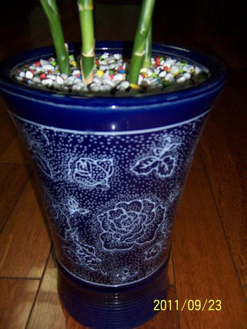 超喜欢的蓝色花盆,多美的图案!