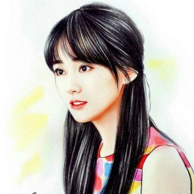 手绘郑爽头像大全