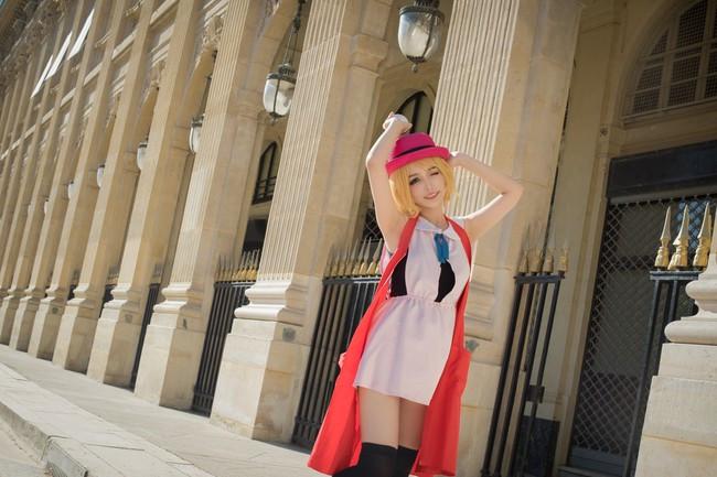 宝可梦xy瑟蕾娜cos正片 小姐姐红袍白衫太好看了吧!