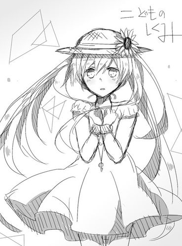 二次元动漫初音未来简笔画 (第1页)