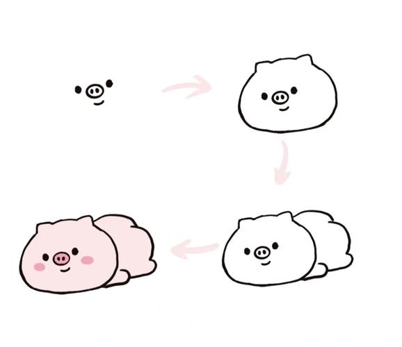 可爱简笔画猪猪77教程_简笔画_教程_猪_文化_绘画