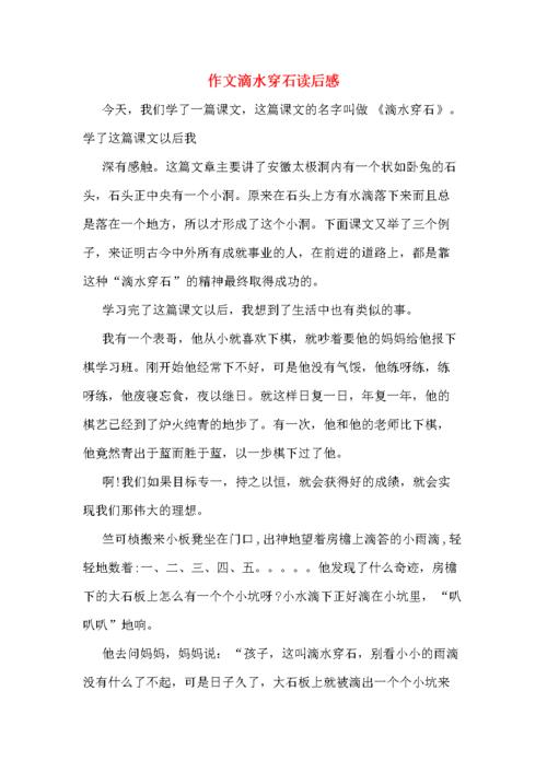 作文滴水穿石读后感doc10页