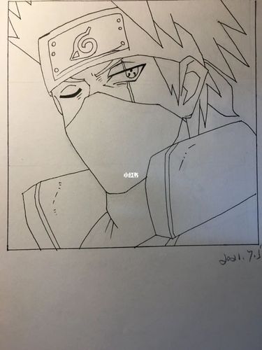 卡卡西 手绘 练～～_手绘_火影忍者_人文_绘画