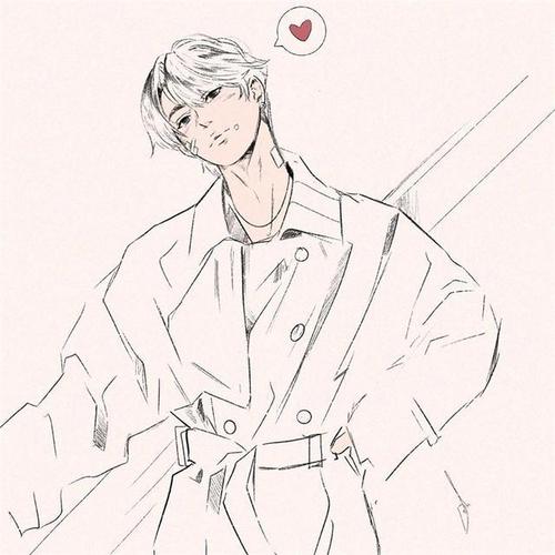 纯手绘的二次元动漫小哥哥帅气铅笔画简笔画图片
