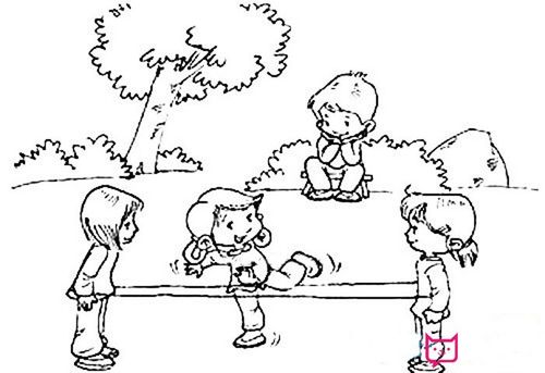 简单的跳皮筋简笔画