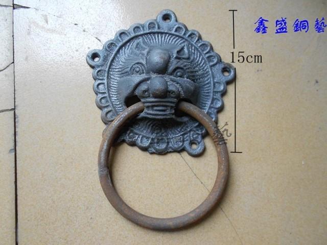 仿古家具铜配件 中式铁狮子头 钉 门环 包角 长条拉手 大门装饰