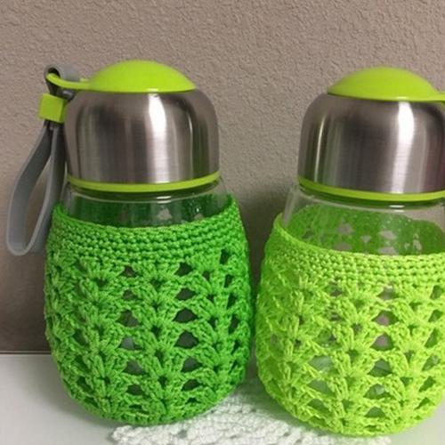 企鹅玻璃水杯杯套手工钩大肚杯子套 玻璃杯防烫防滑防冰针织杯套图片