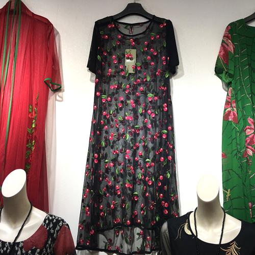 天宇思美751专柜正品宽松显瘦大码连衣裙气质女装中年妈妈装刺绣