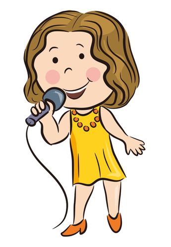 儿童唱歌表演插画素材