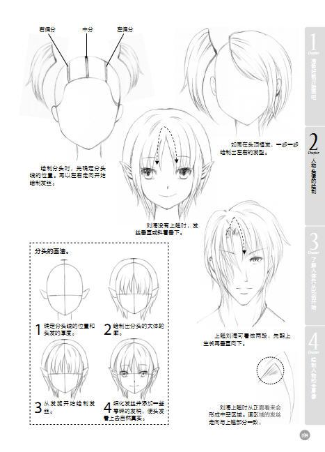 漫画素描人物头发比较难画特别是女生的头发让我一头