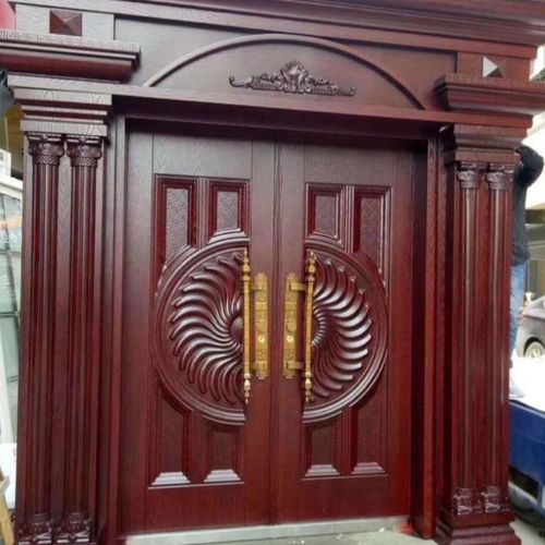 锌合金入户别墅大门家用农乡村双开门不锈钢四开堂屋门车库防盗门