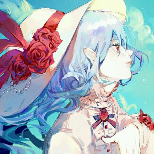 [kili]二次漫头 动漫 卡通 女头 贴吧暴徒 少女 血瞳 气质 礼帽 红