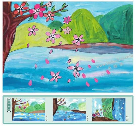 飘落的花瓣水粉画作品