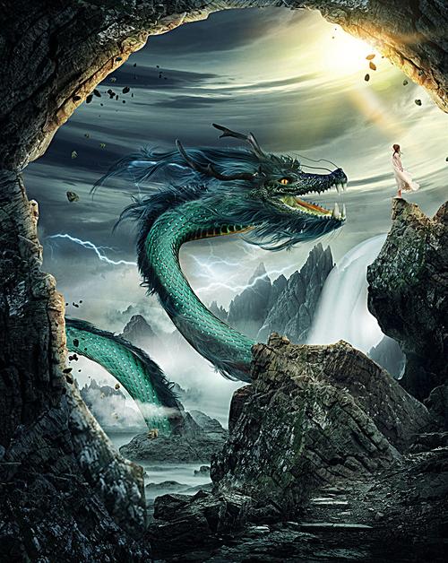 霸气龙梦幻海报背景