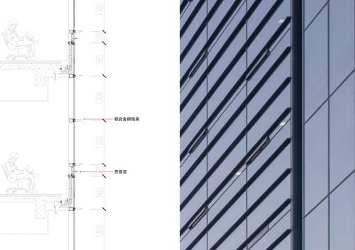 △ 幕墙立面开启扇及细部做法