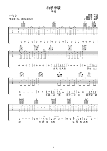 无限延音 - 袖手旁观f调六线吉他谱-虫虫吉他谱免费下载