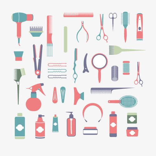 洗剪吹,理发店,剪头发,工具,红色