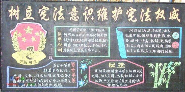 弘扬宪法精神树立法治信仰黑板报