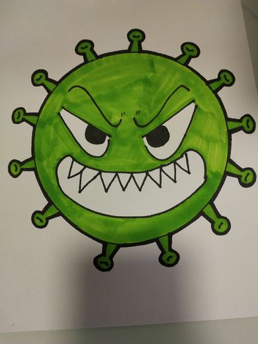 手绘"新型冠状病毒"