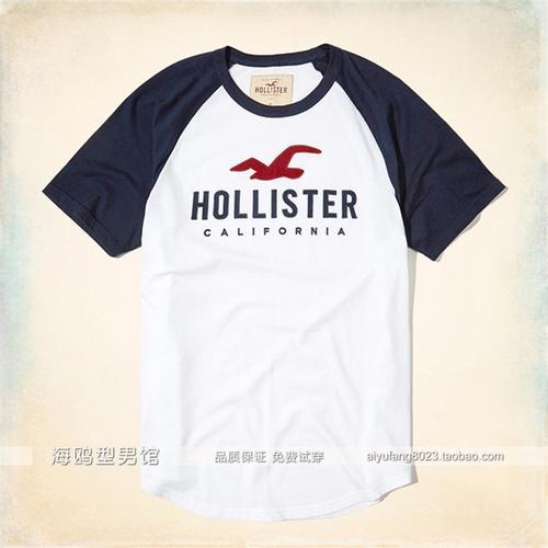 特价男短袖t恤 圆领_hollister 男装短袖t恤海鸥圆领撞色纯棉半袖 aft