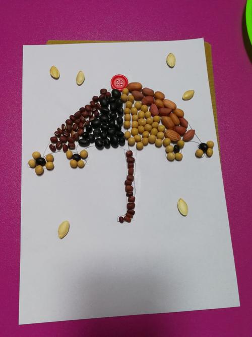 豆子雨伞和豆子小花的制作