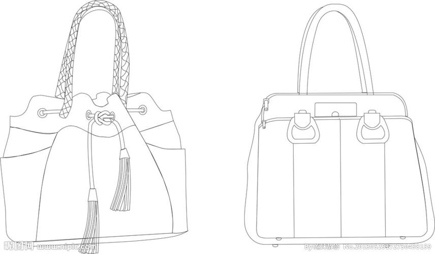 线描包包图片