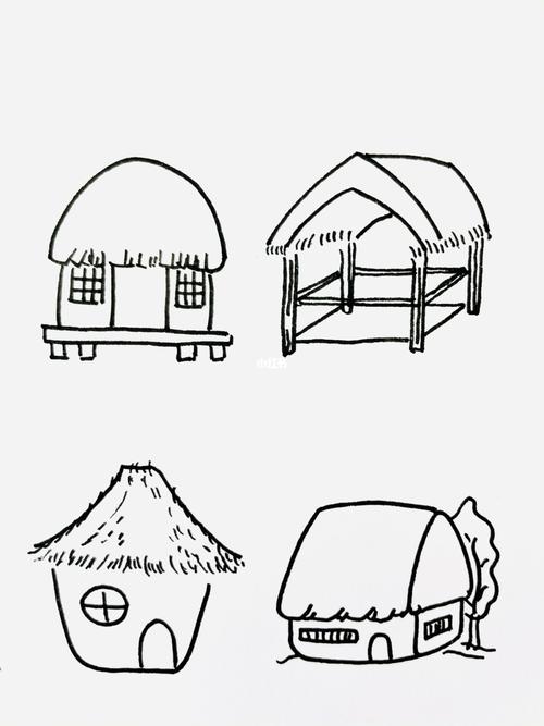 【简笔画】草屋00_简笔画_建筑_手帐_插画_绘画_staedtler怎么样_画