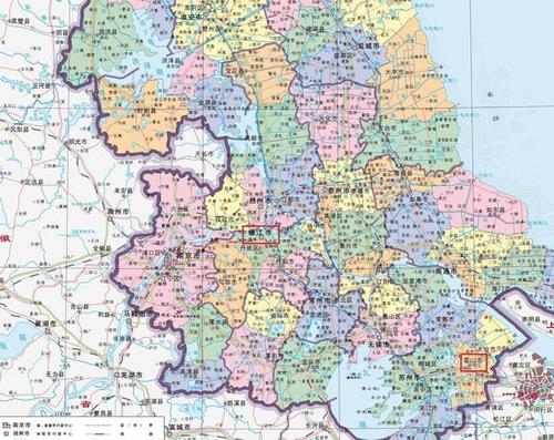 下面是江苏省镇江市的行政区划地图,它有三个市辖区润州区,京口区
