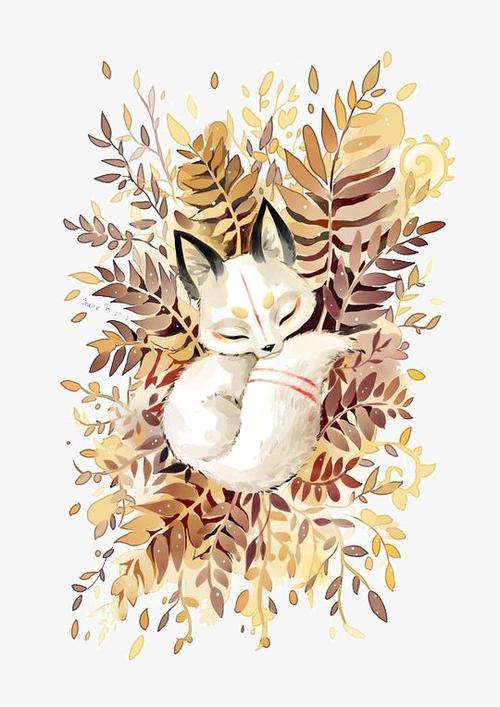 关键词 : 狐狸,白色,插画,卡通,手绘,文艺,清新